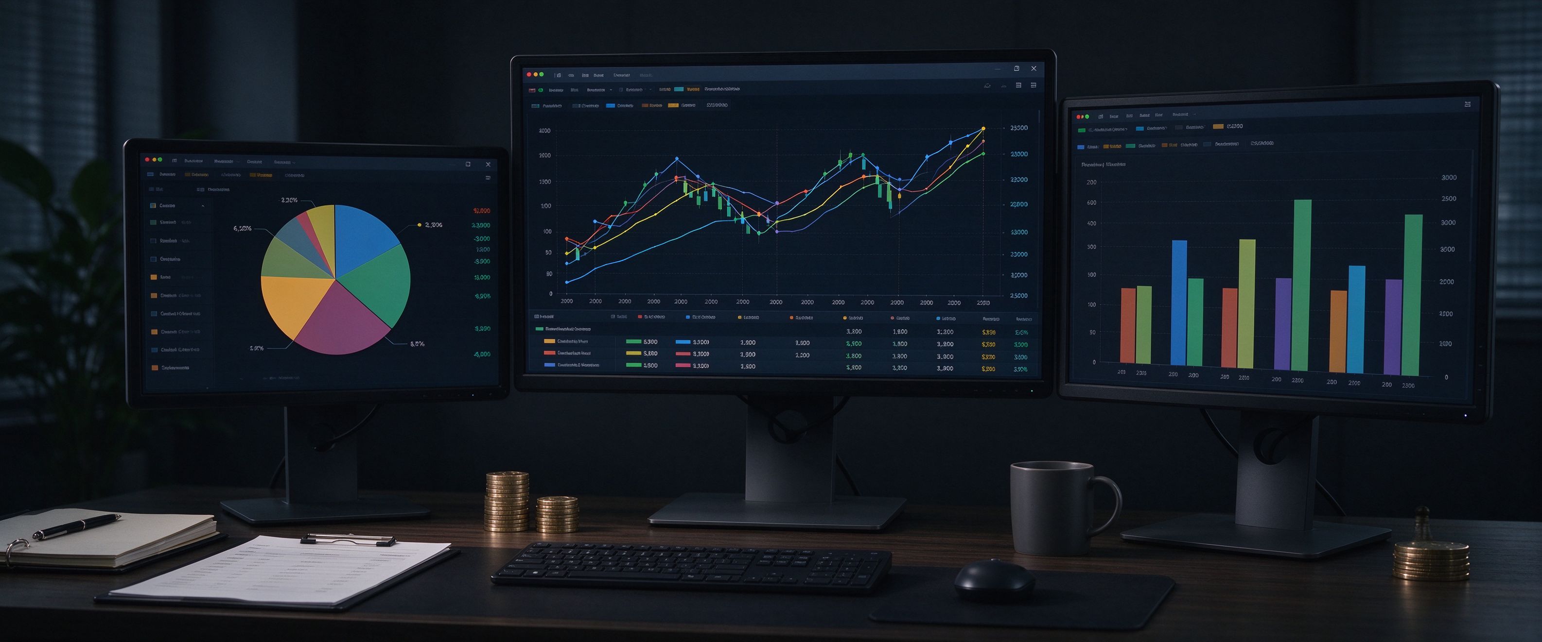 Portfolio charts on multiple monitors